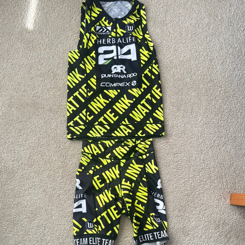 Men’s two piece triathlon suit. Wattie Ink Elite Team issue.